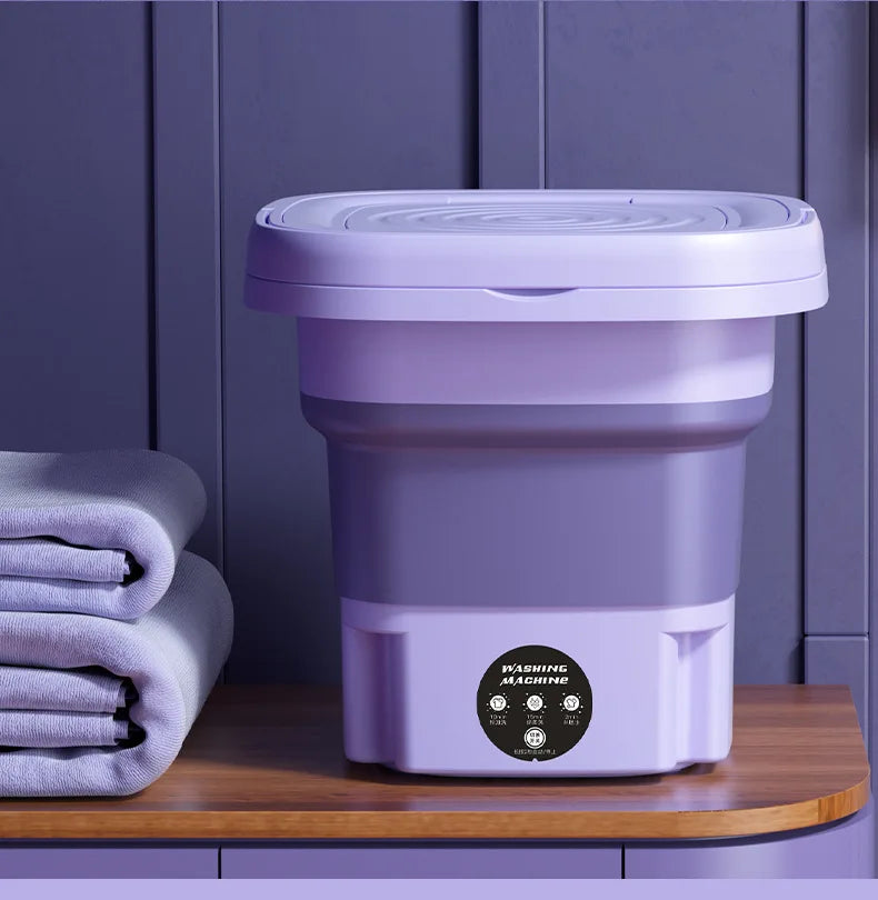 Máquina de lavar roupa pequena dobrável portátil de 8L