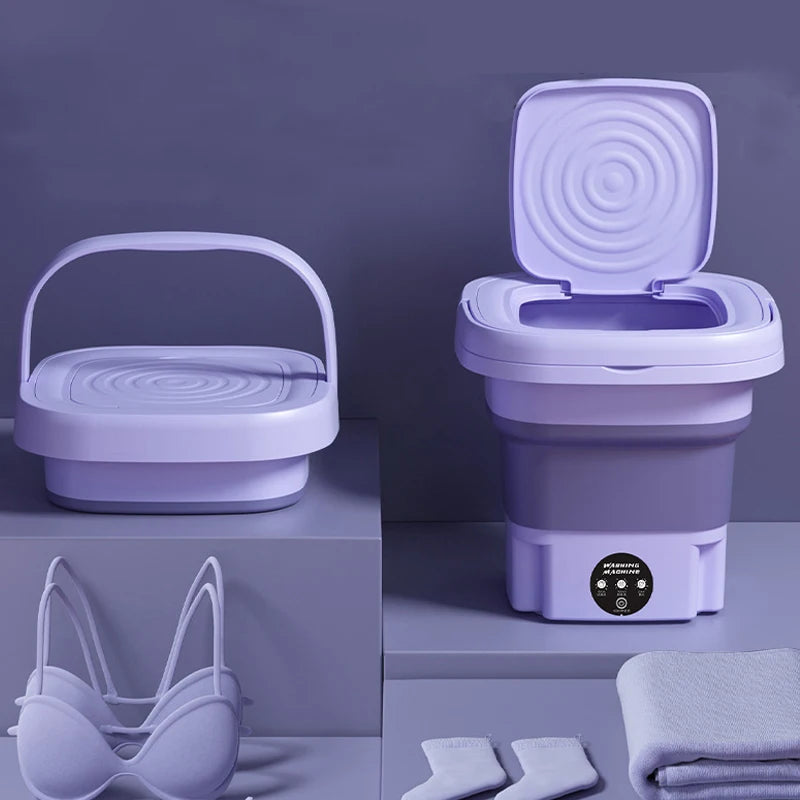 Máquina de lavar roupa pequena dobrável portátil de 8L