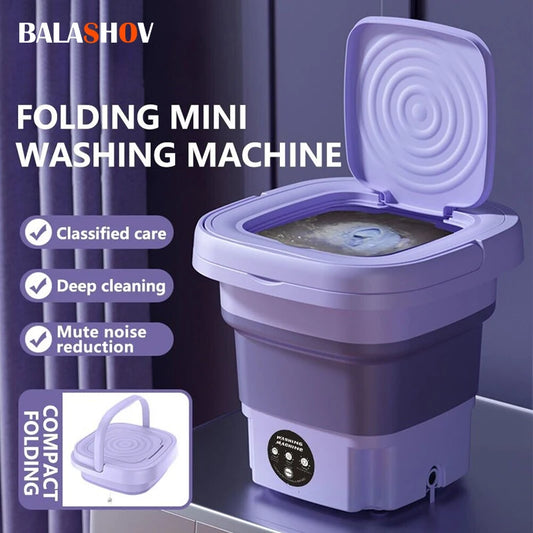 Máquina de lavar roupa pequena dobrável portátil de 8L