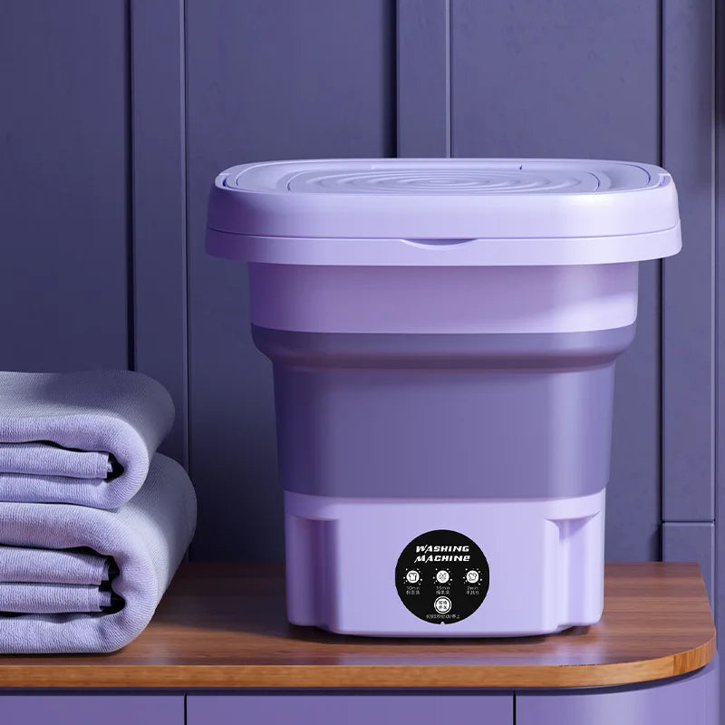 Máquina de lavar roupa pequena dobrável portátil de 8L